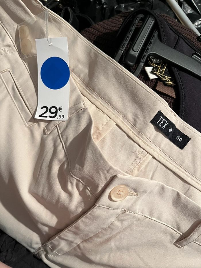 Shirt chino pour homme de couleur crème - photo numéro 4