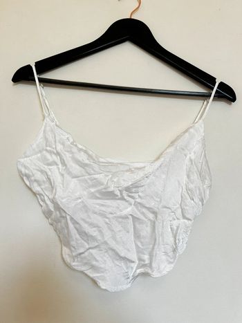 Crop top blanc satiné