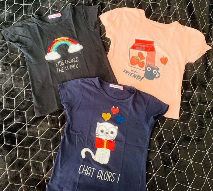 Lot de 3 tee-shirts fille 8 ans