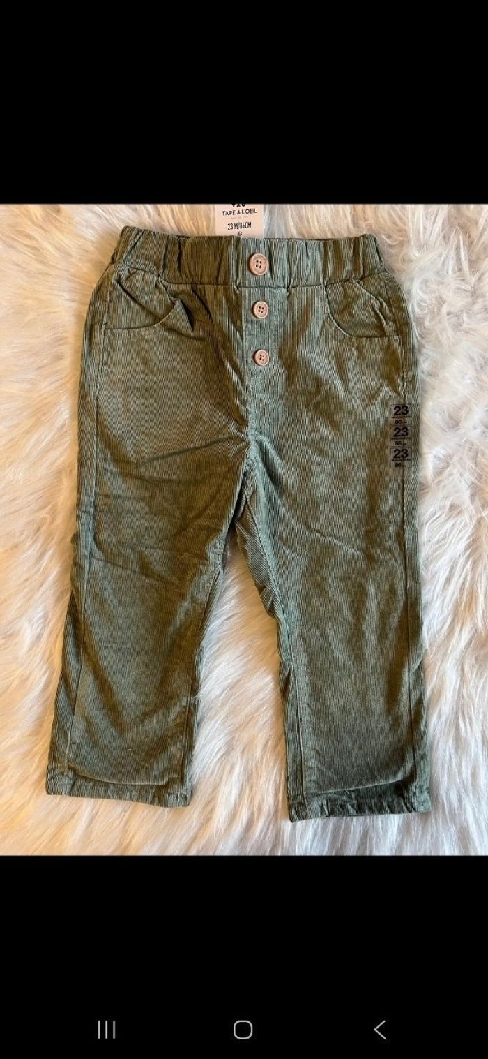 (Neufs non portés) 🏷🏷🥰👌😍🤩superbe ensemble teeshirt ml et pantalon velours 23 mois garçon - photo numéro 5