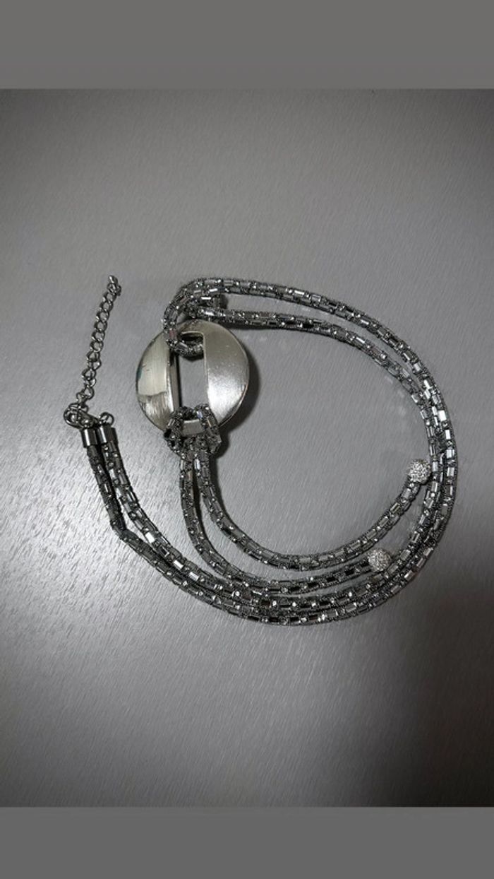 Collier Sautoir Fantaisie Argenté - photo numéro 2