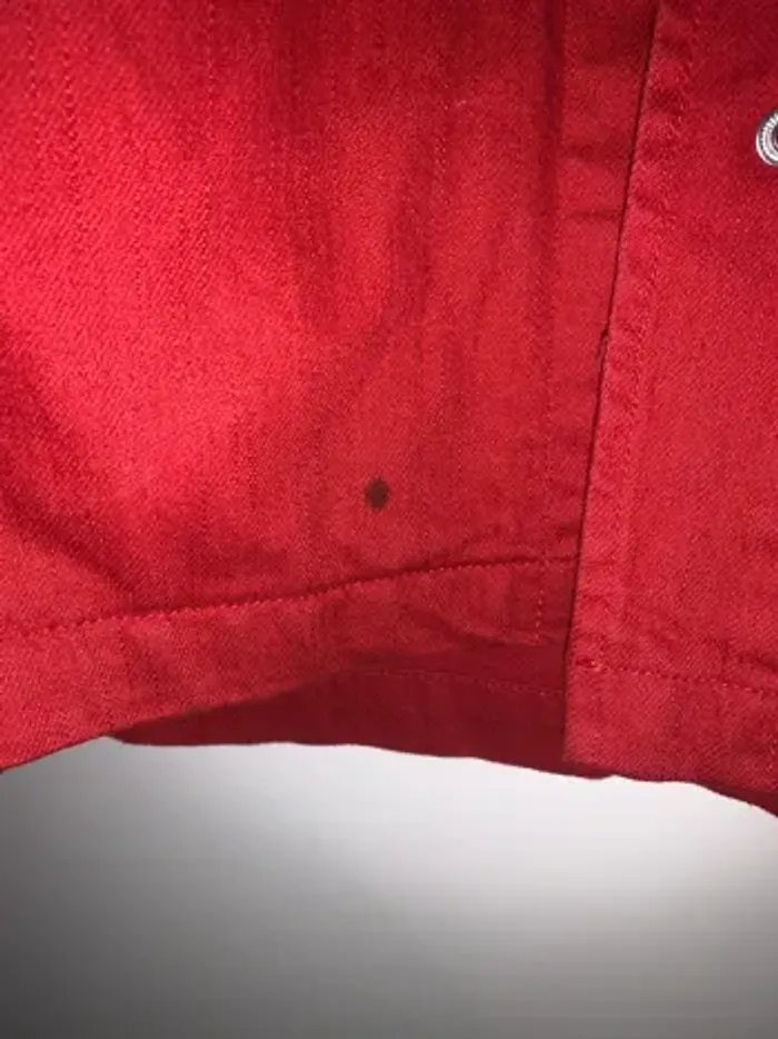 Veste en jean rouge - photo numéro 4