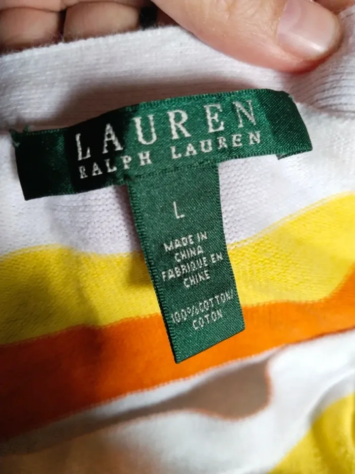 Superbe pull rayé de marque Lauren Ralph Lauren femme taille L 40 42 - photo numéro 7