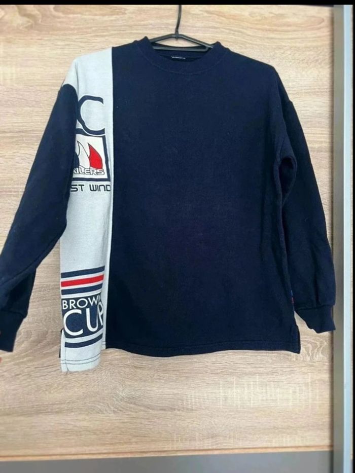 Pull vintage bleu