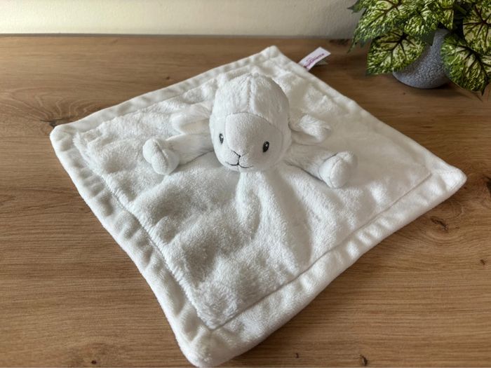 Doudou plat mouton agneau blanc pommette