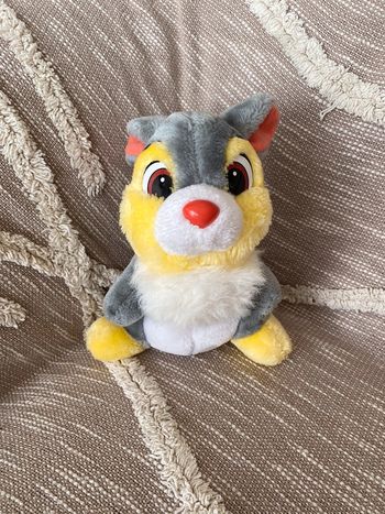 Peluche doudou 28cm Disney Bambi Panpan lapin gris et jaune vintage très bon état