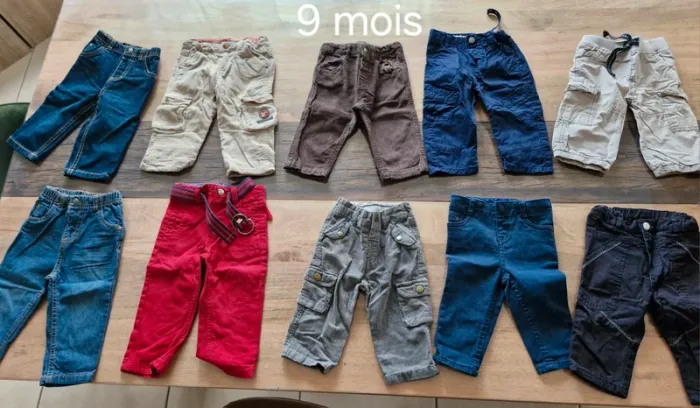 Lot 10 pantalons 9 mois