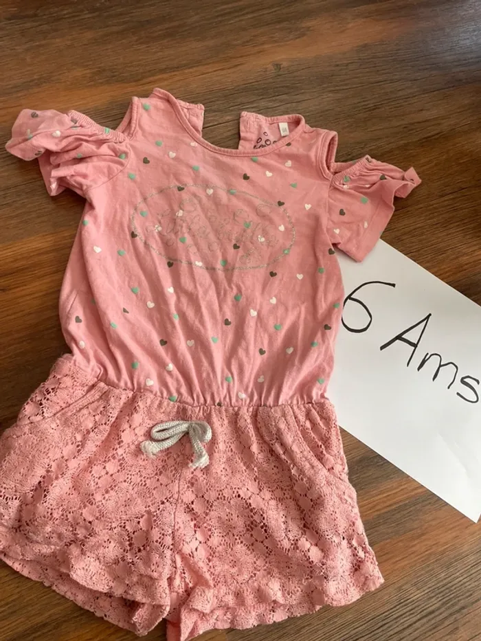 Combi-short rose cœur