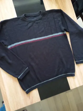 Pull noir en laine homme XXL