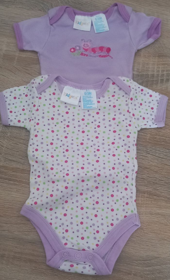 Lot de 2 body manche courte fille 0-3 mois