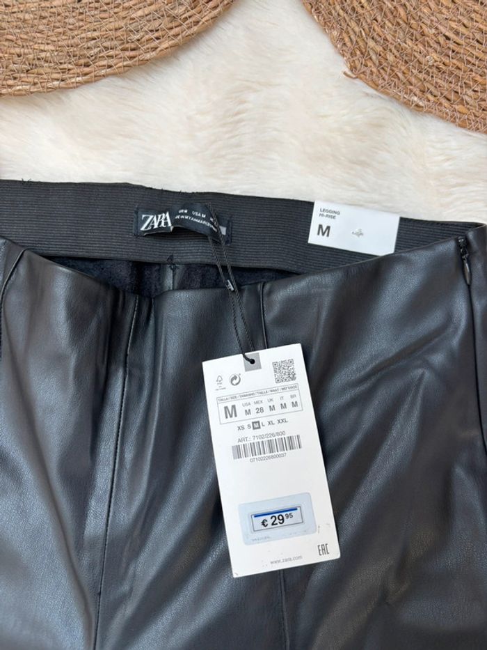 Legging en similicuir Zara taille M - photo numéro 3