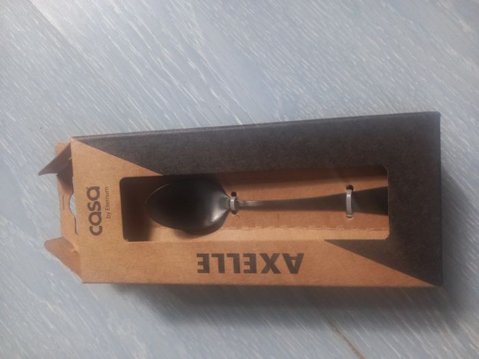 6 cuillère casa noir acier inoxydable neuf