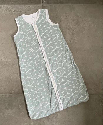 Gigoteuse « Jollein » vert d’eau/turquoise et blanche taille 70 cm