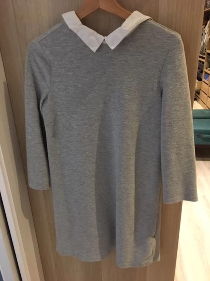 Robe grise col Claudine Zara taille S