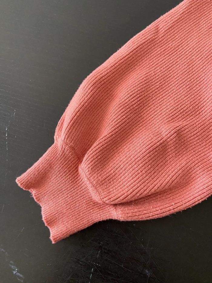 Pull rose manche 3/4 bouffantes / Taille S - photo numéro 4