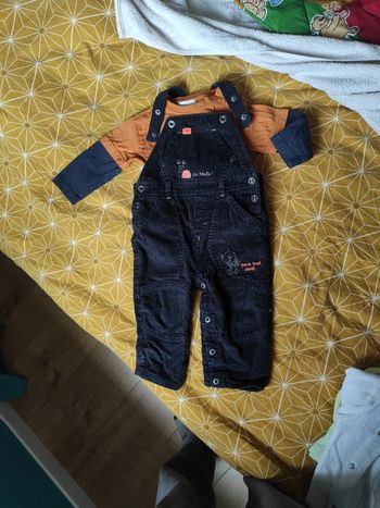 Salopette velours noir orchestra+ 1tee shirt offert