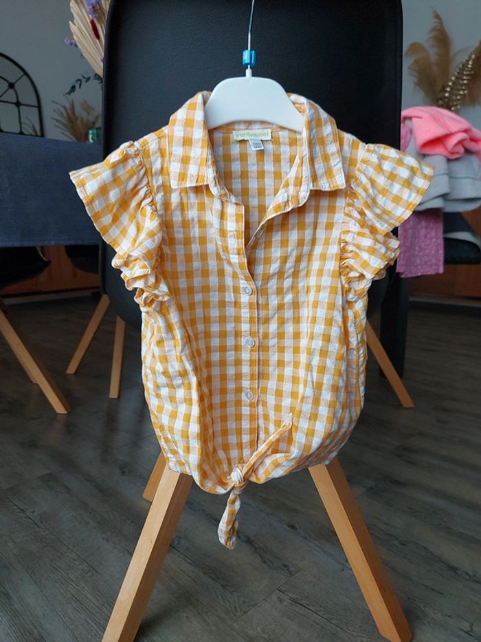 Blouse à nouer Vertbaudet vichy 4 ans