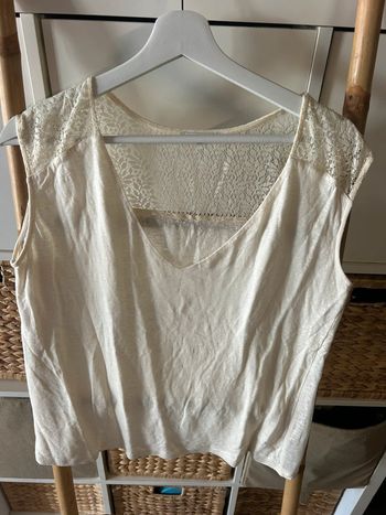 T-shirt blanc etam taille 38 dentelle