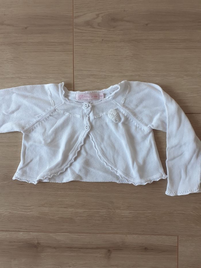 Gilet / cardigan fille blanc 12 mois Gémo - photo numéro 2