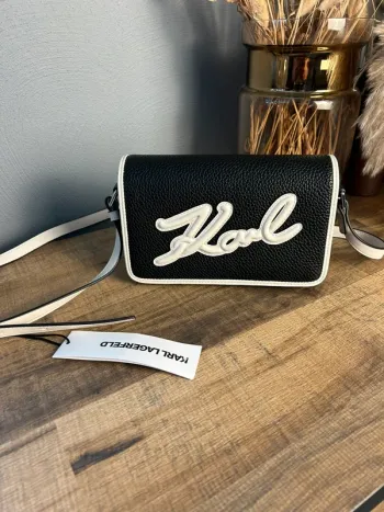 Sac bandoulière Karl Lagerfeld noir et crème neuf