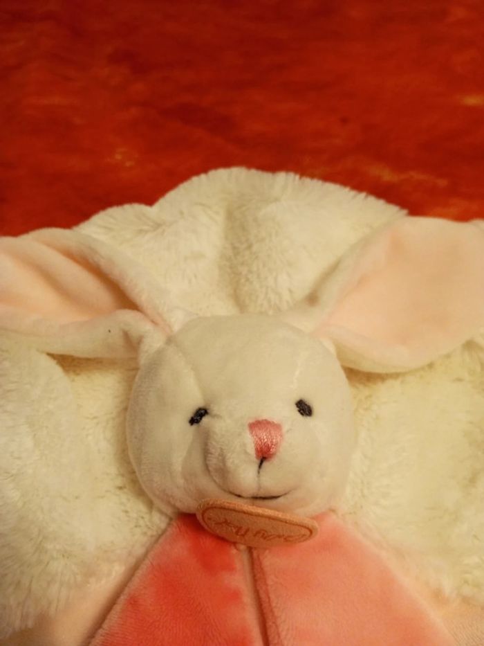 Doudou rond Baby nat tendre layette rayé rose - photo numéro 3