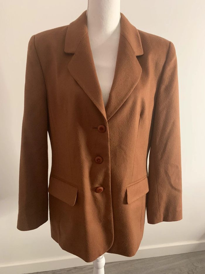 Blazer Camel Laine vierge et Cachemire Vintage T42 XL