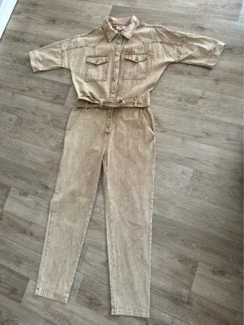 Ciminy combinaison oversize jeans  Beige crème taille S