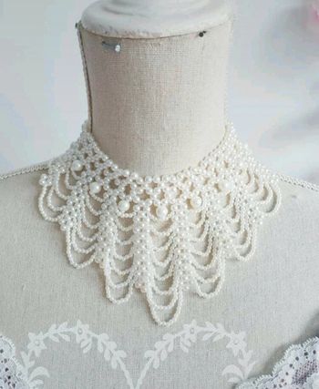 A36 collier bijou perle rétro vintage blanc originale