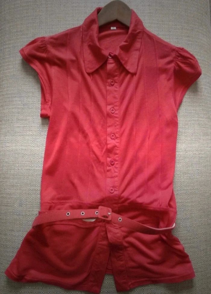 T-shirt rouge avec ceinture 38 - photo numéro 5