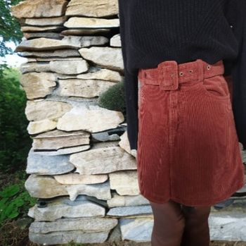 Mini jupe trapèze velours vieux rose Pimkie 34