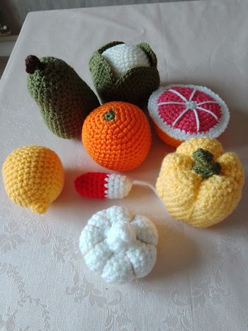 lot de dinette fruits et légumes crochet
