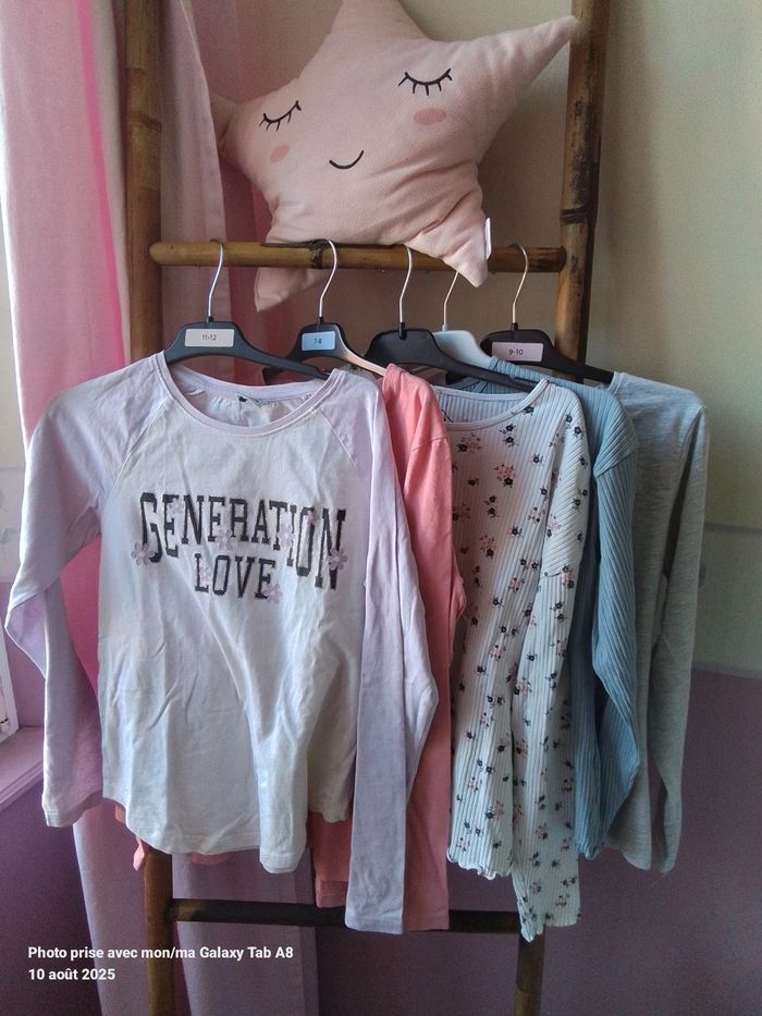 Lot de 5 hauts manches longues  fille 12 ans