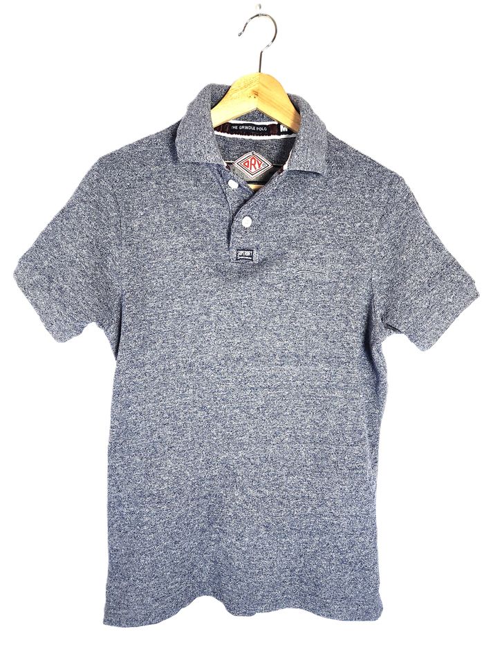 Polo Superdry The Grindle - Maille Piquée Coton - Taille M Gris