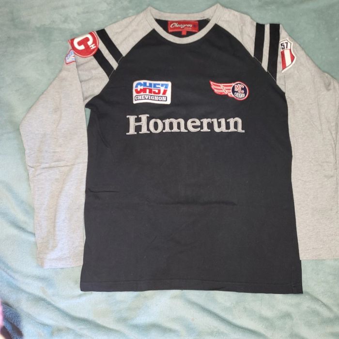 Tee-shirt de Rallye - Manche Longue Vintage MC-57 / CH57 - Homerun Brodé 👕 Chevignon - Taille L