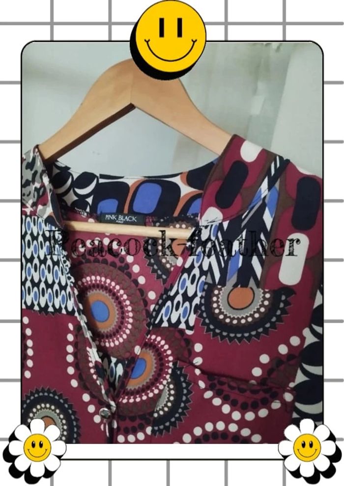 Blouse bordeaux imprimé TU - photo numéro 4