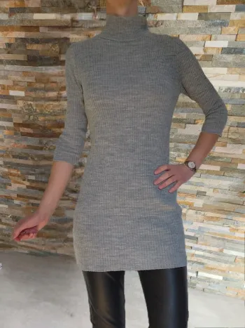 Pull tunique manches 3/4 grise Miss Guided S