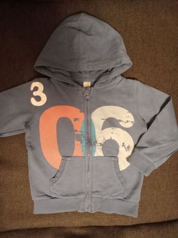 Sweat zippé à capuche bleu 306