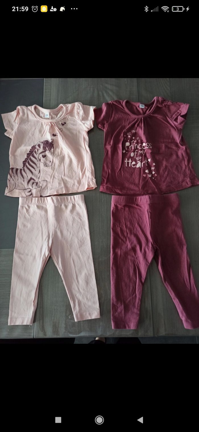 2 ensembles t-shirt legging 6 mois