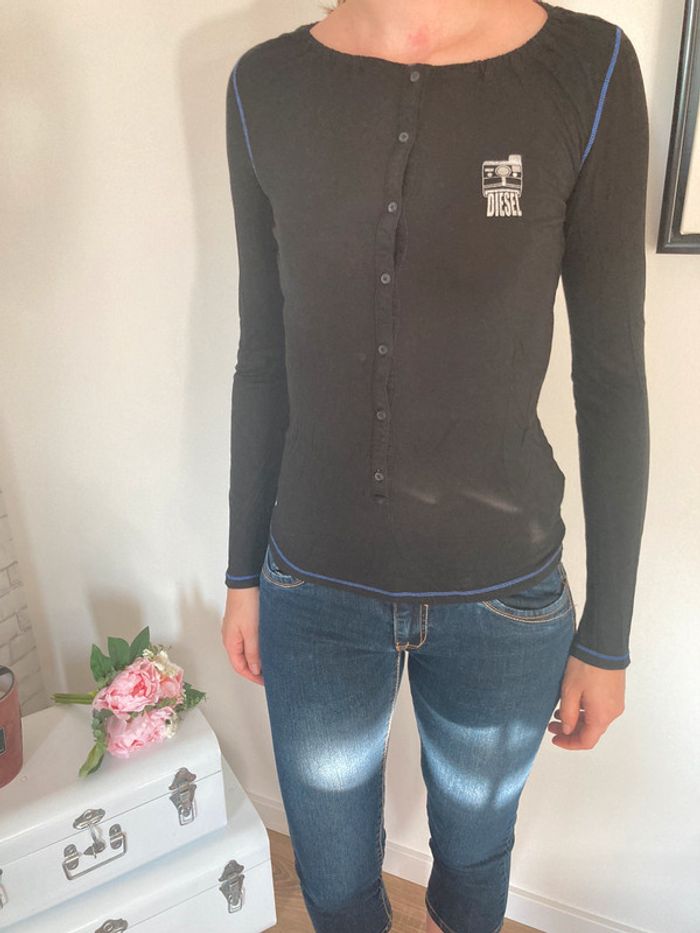 T-shirt manches longues noires / Diesel - photo numéro 2