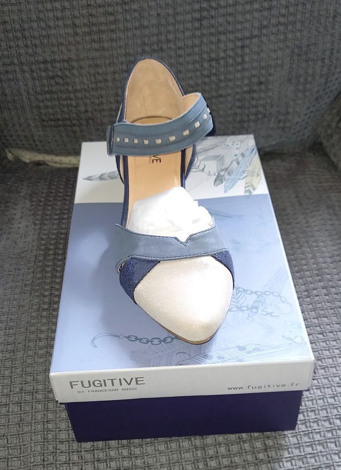 Chaussure escarpin Fugitive Tolua Metal Navy pointure 40 - photo numéro 9