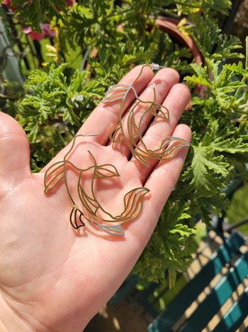 Boucle d’oreille poisson acier gold