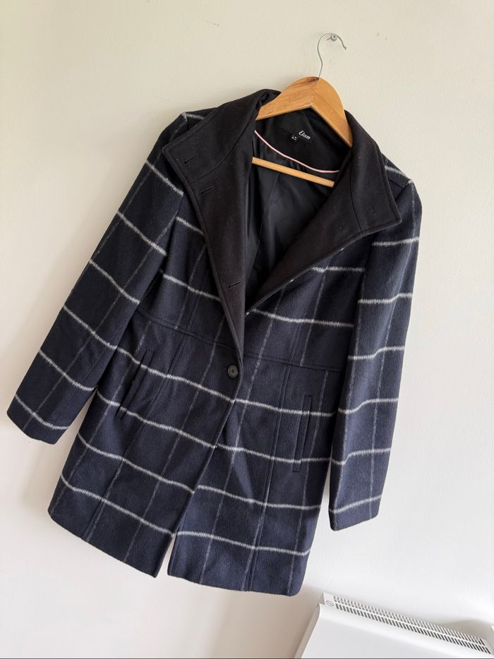 Manteau long épais bleu marine Etam taille 36 S - photo numéro 2