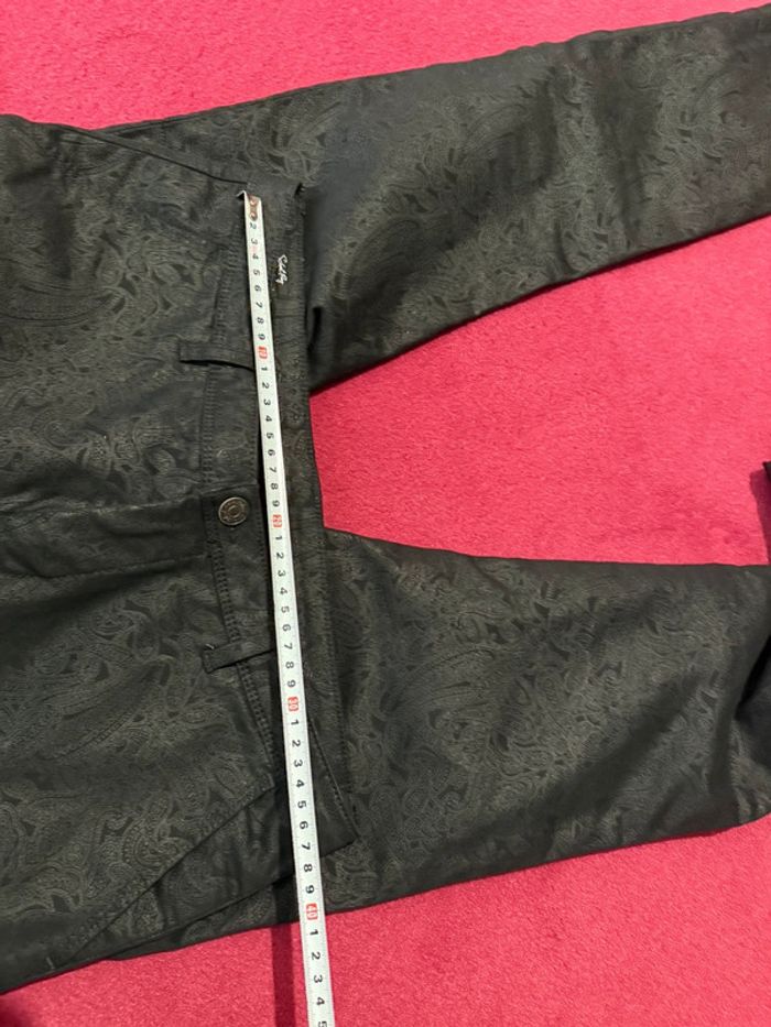Pantalon style huile noir motif cachemire school rag38 - photo numéro 9
