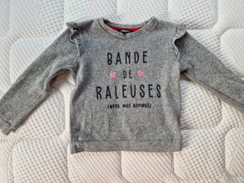 Pull léger fille Liberto gris raleuses 6 ans