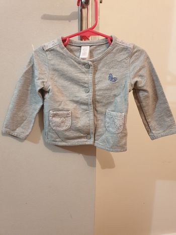 Gilet fille jersey et broderie