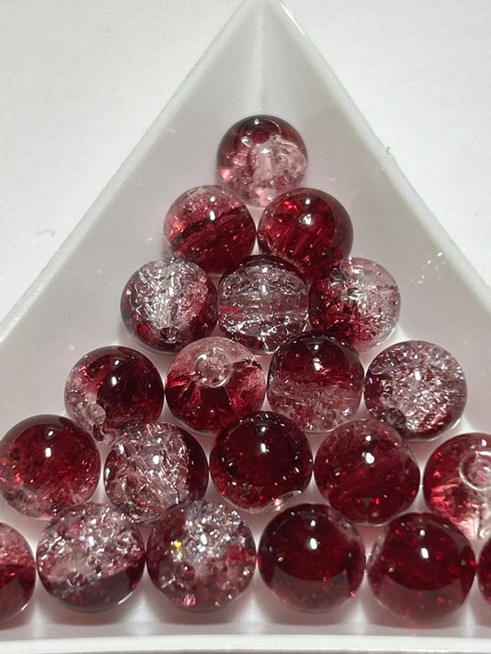 A740, 21 perles craquelées 8mm