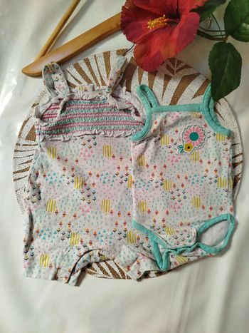 Lot barboteuse bodie bretelles 1 mois orchestra baby