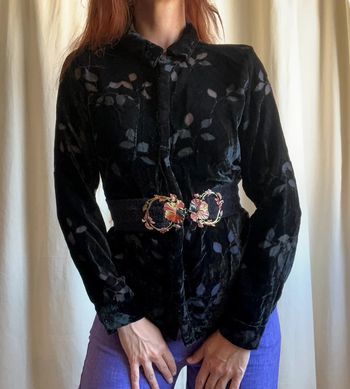 Chemise velours mesh Unisex Goth Vampire 90s - Taille M