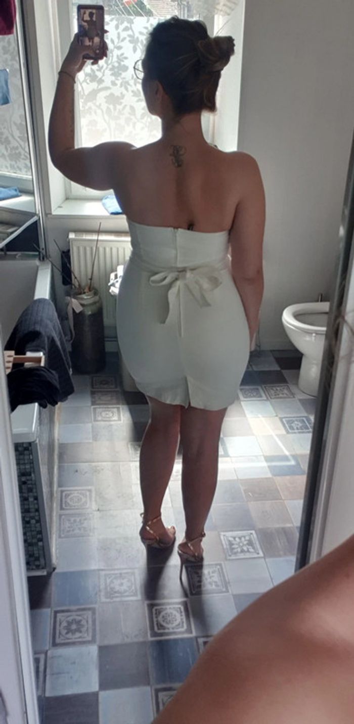 Robe bustier blanc cassé "Naf-Naf" - photo numéro 2