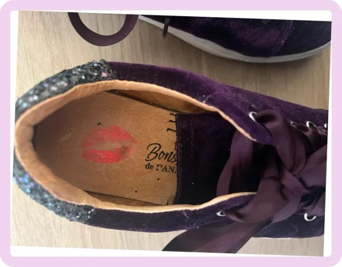 Baskets violettes effet velours à paillettes – Bons Baisers de Paname - Pointure 36 - photo numéro 7